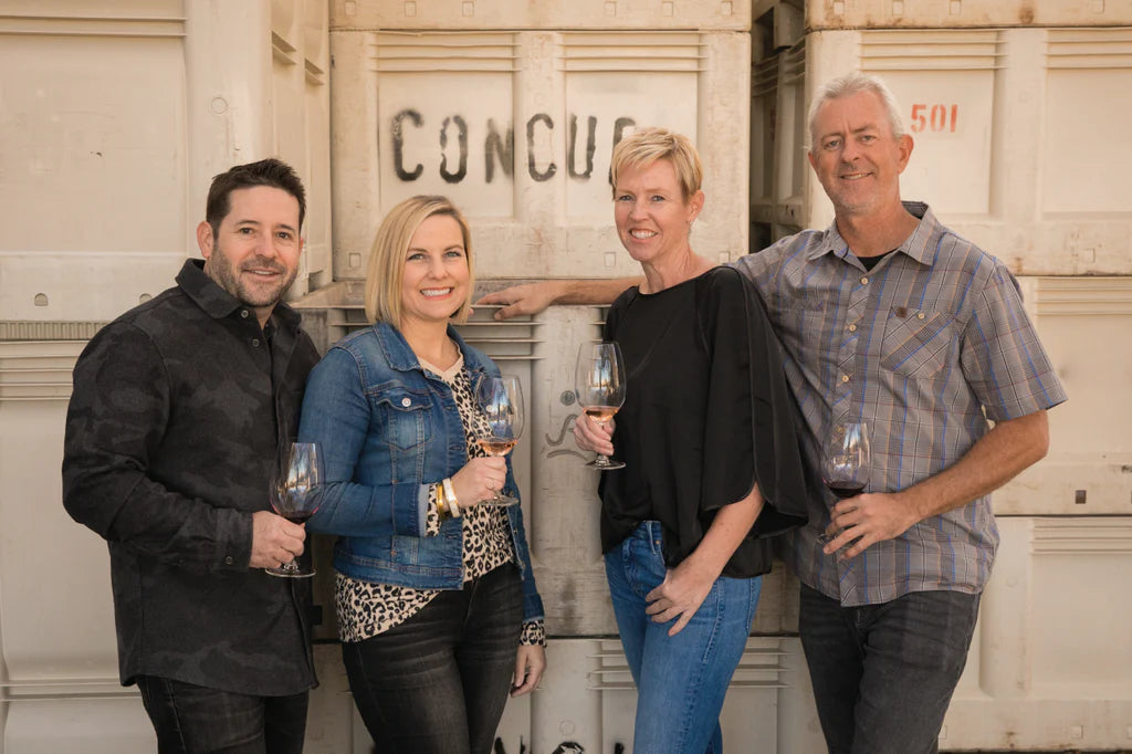 Owners Natasha Boffman (winemaker) and Paige Wilson with John and Josh