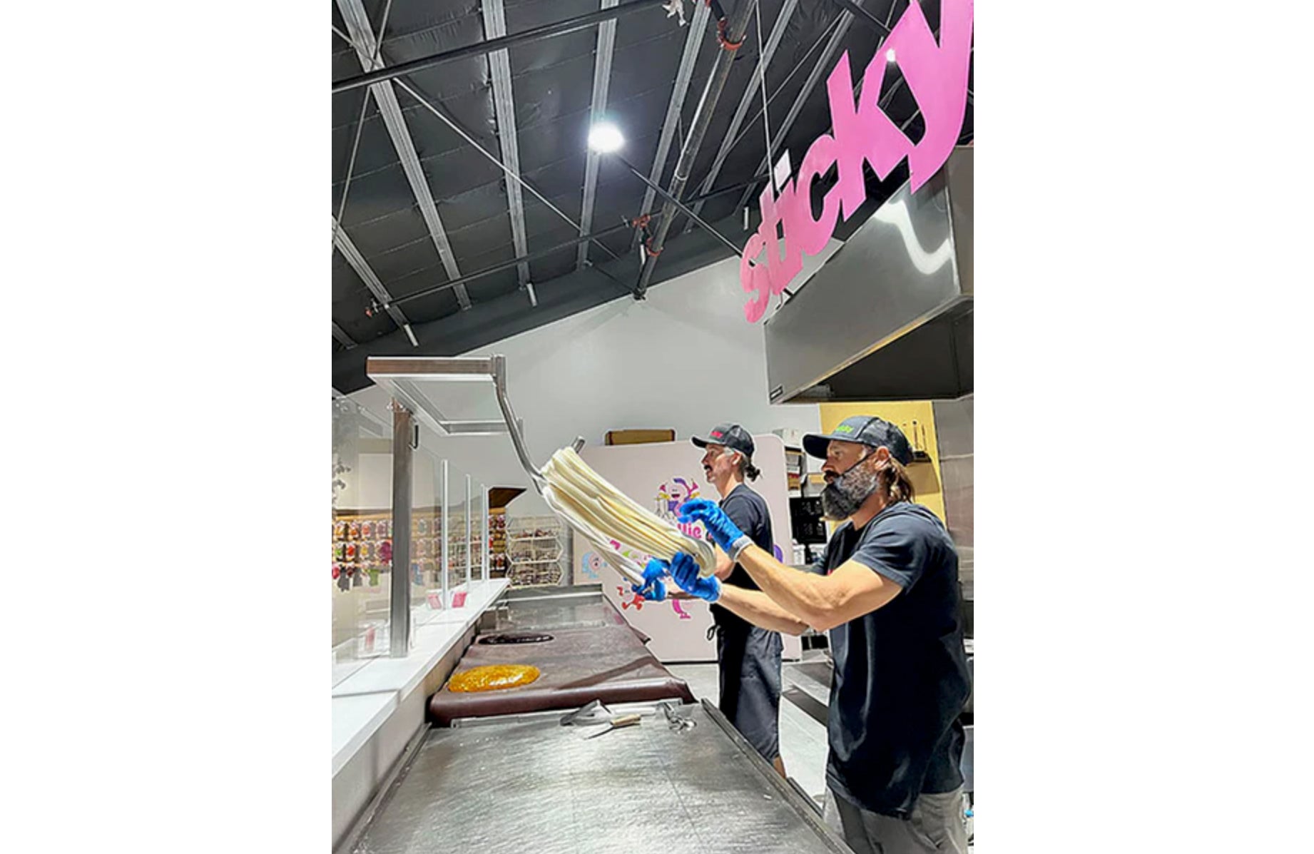 Sticky Team making handmade candy