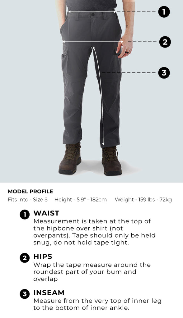 Size Chart - Xplorer Pants Men
