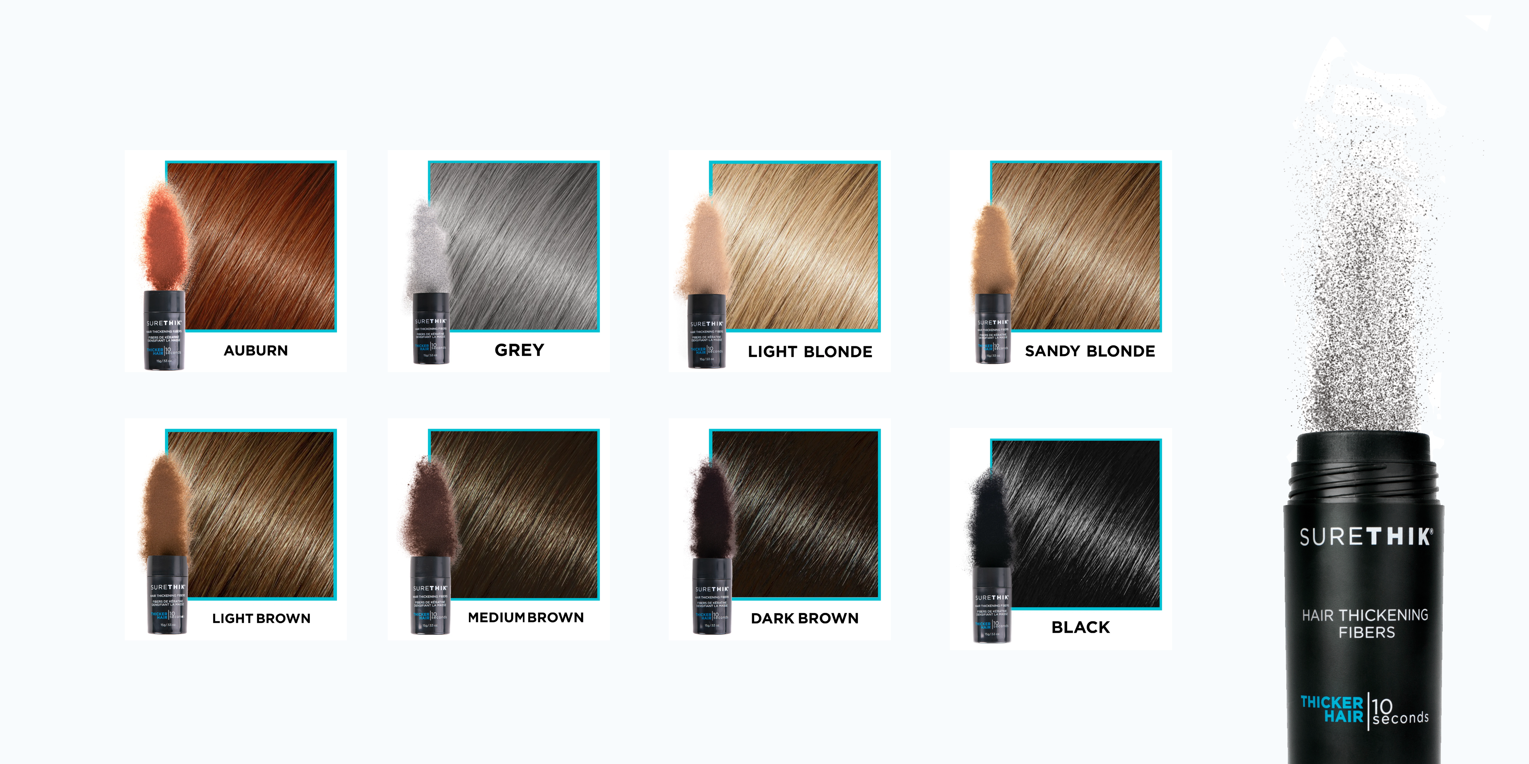 surethik hair fibers color range