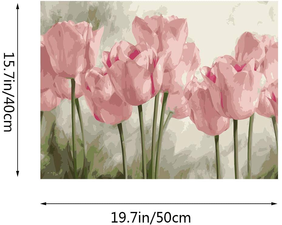 Números de pintura para adultos y niños, pintura de tulipanes por núme |  Arteztik
