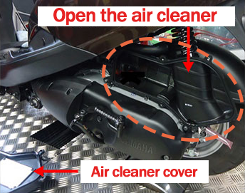 Open the bike air cleaner