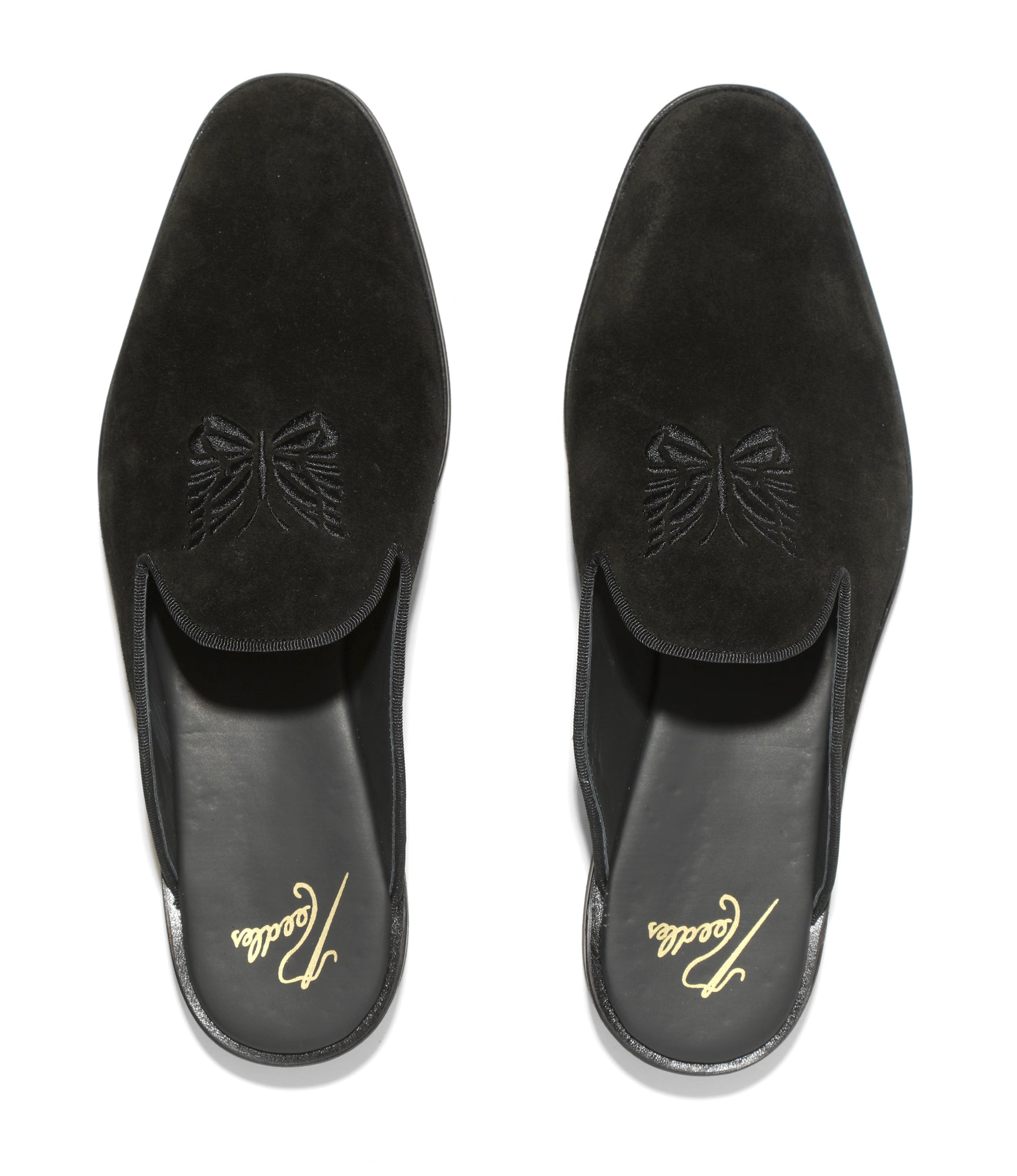 Needles Papillon EMB Leather Slip-On - Black | Nepenthes London