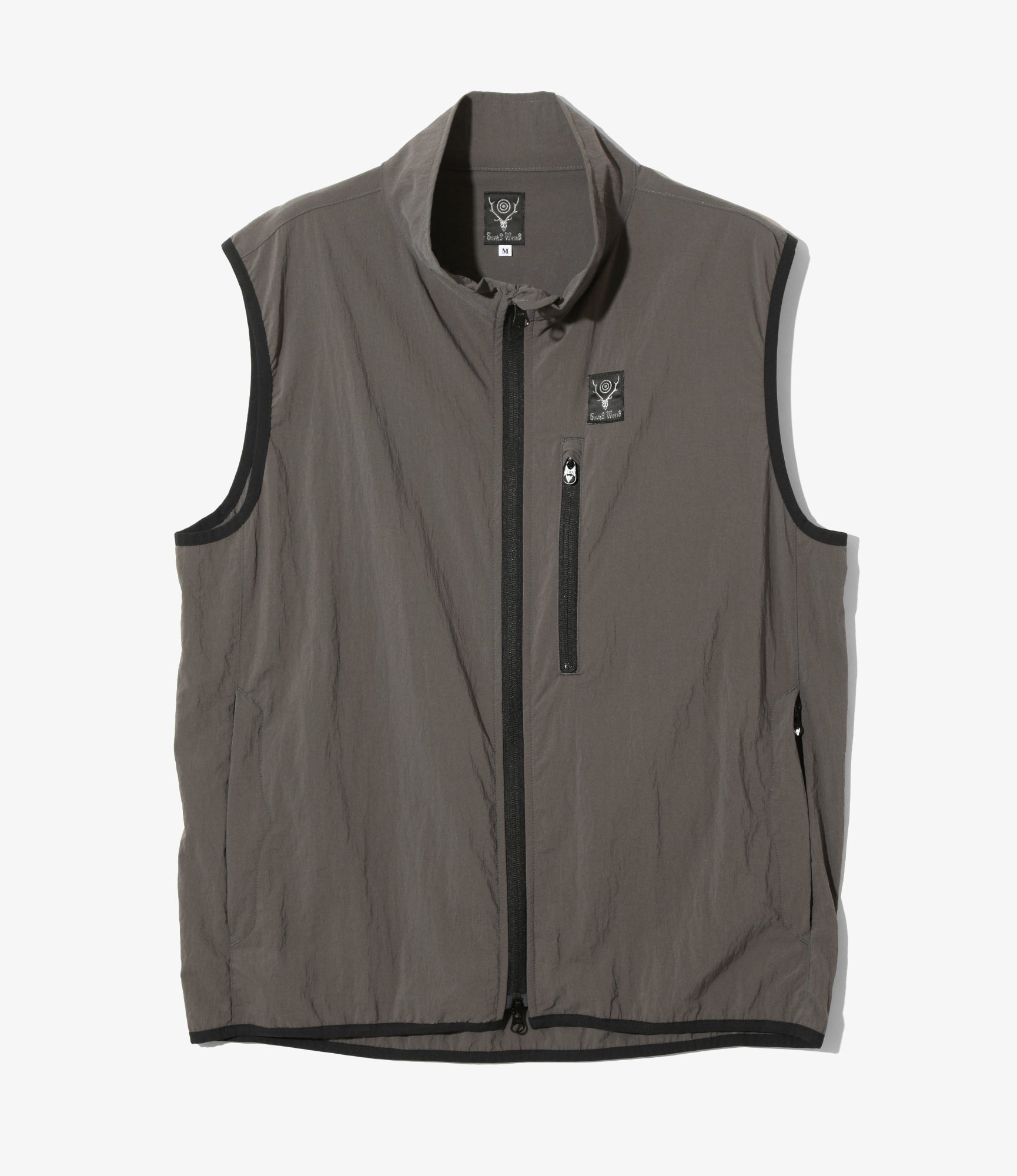 South2 West8 Piping Vest - Micro Fur - Brown | Nepenthes London