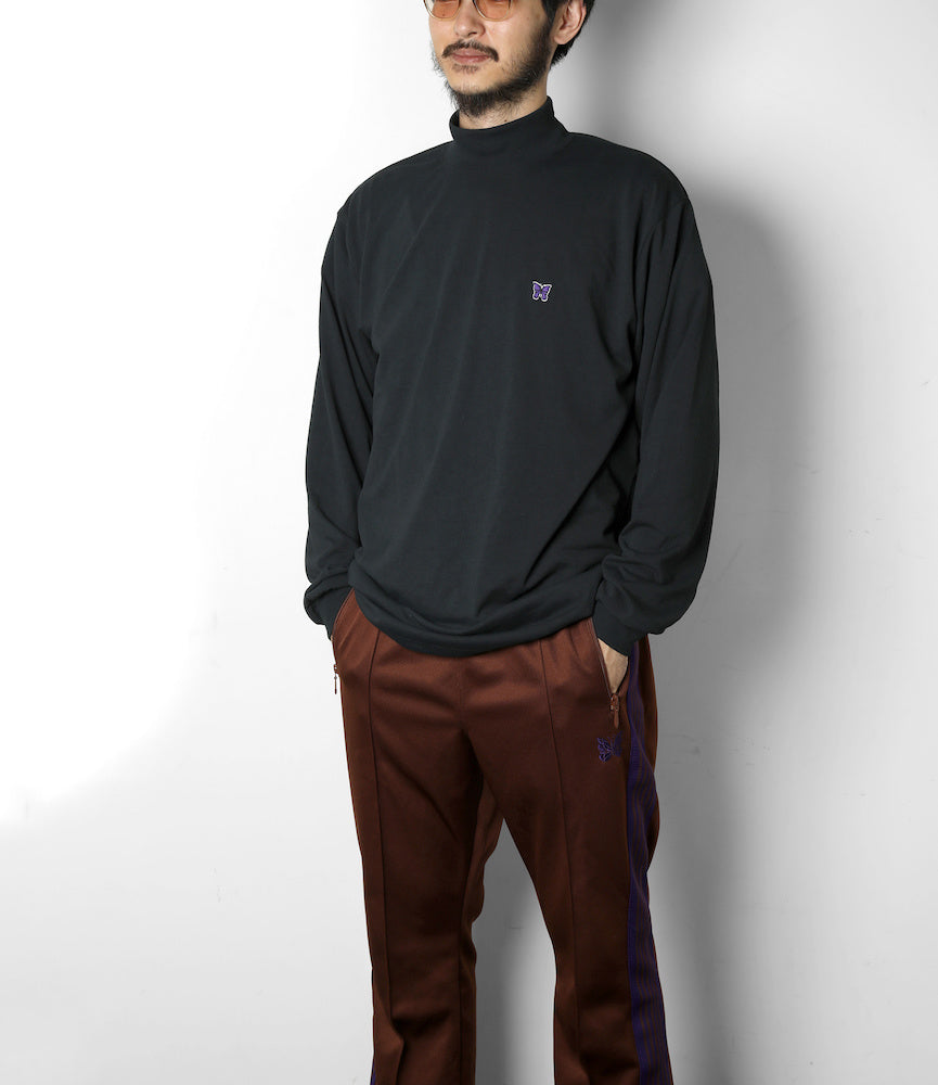 needles : L/S Mock Neck Tee - Synthetic Jersey - Eggplant