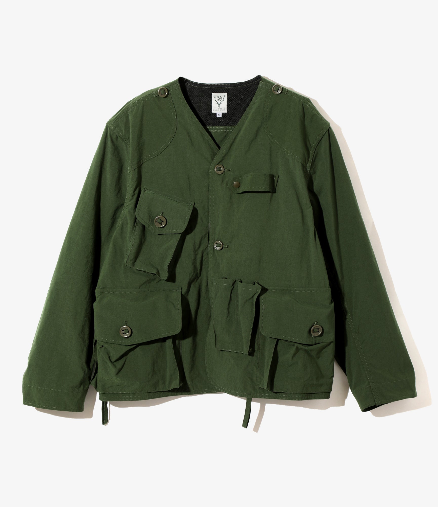 South2 West8 Tenkara Vest - Nylon Oxford - Green | Nepenthes London