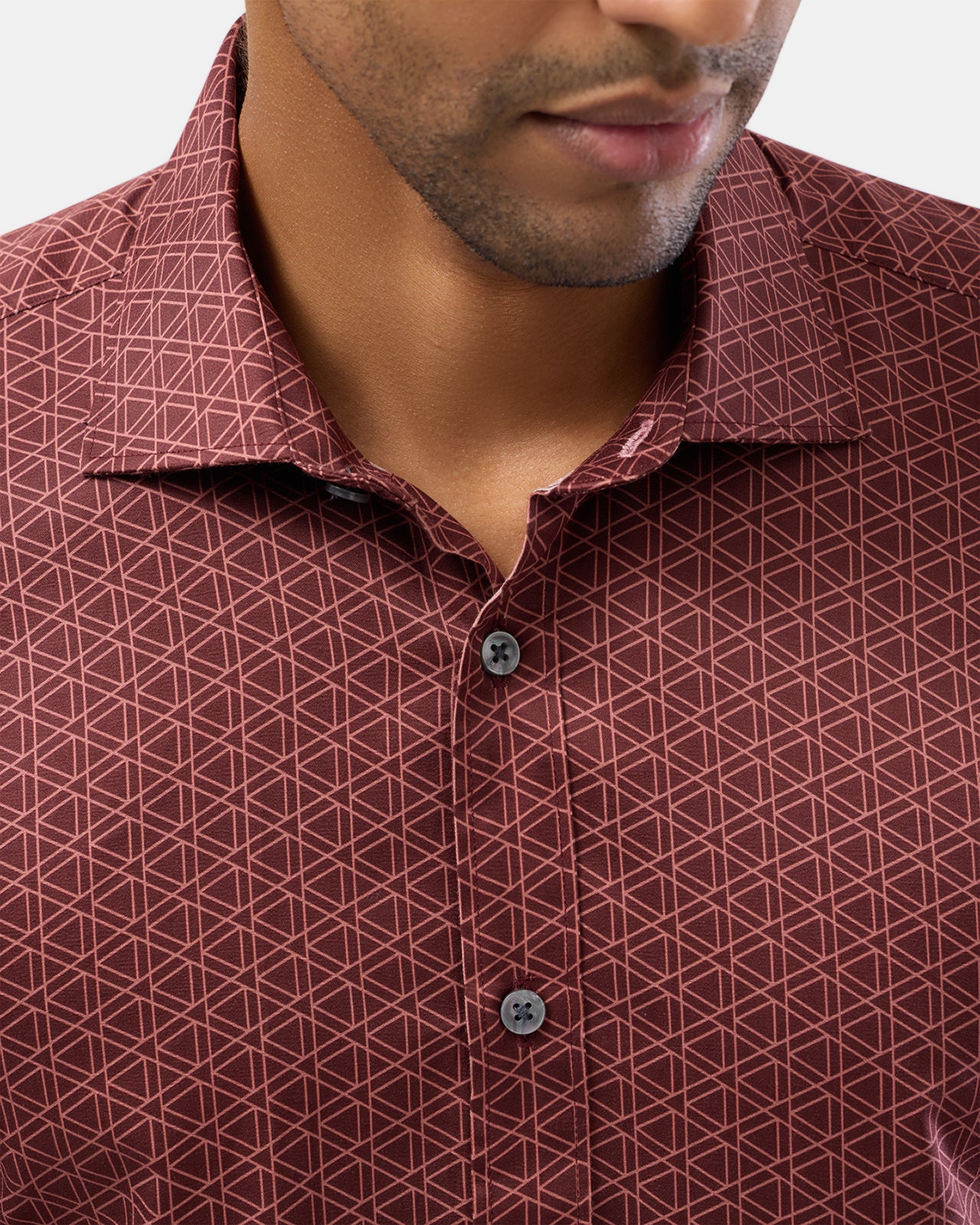 Triangle Print Slim Fit Dress Shirt