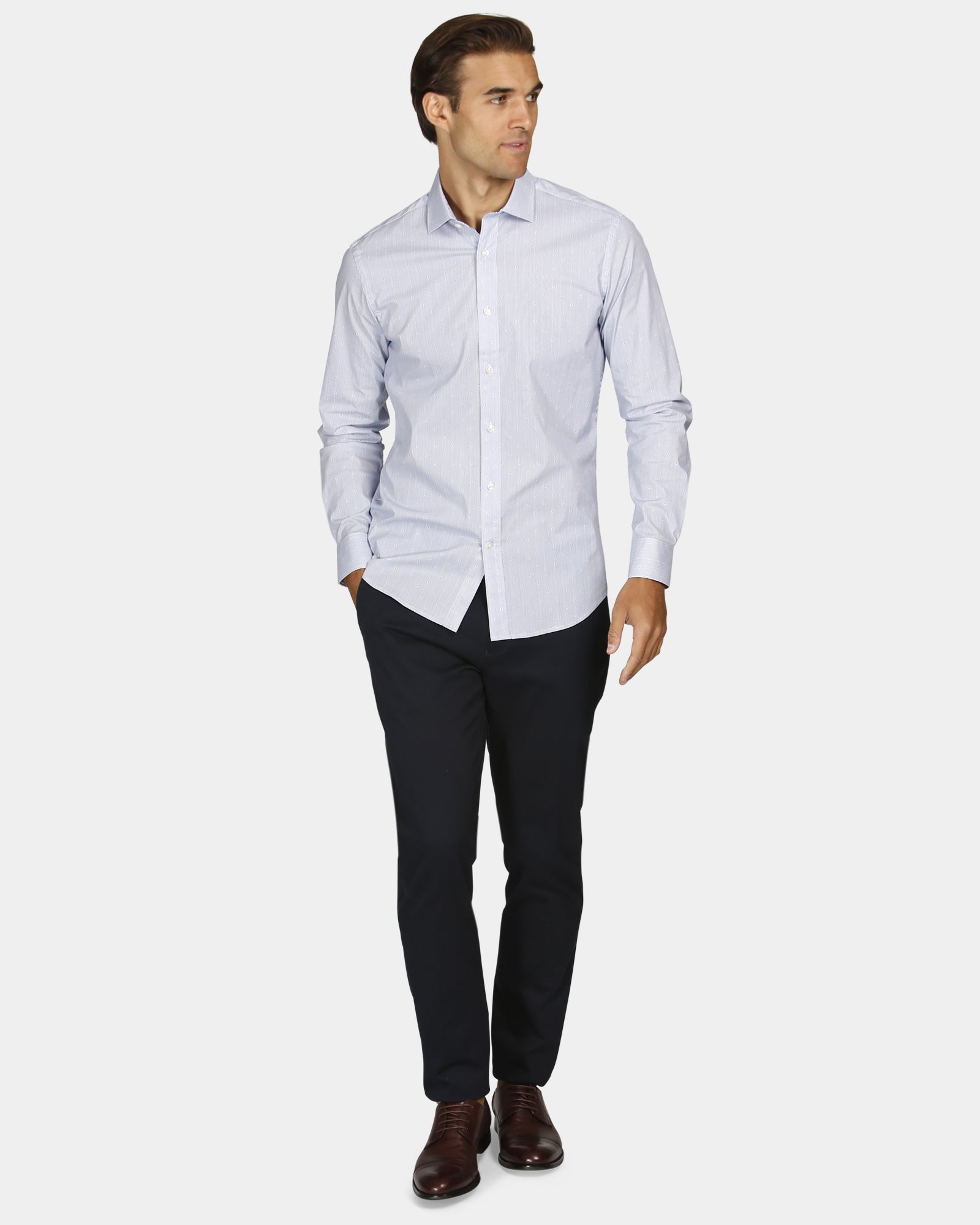 Micro Stripe Print Reg Fit Business Shirt