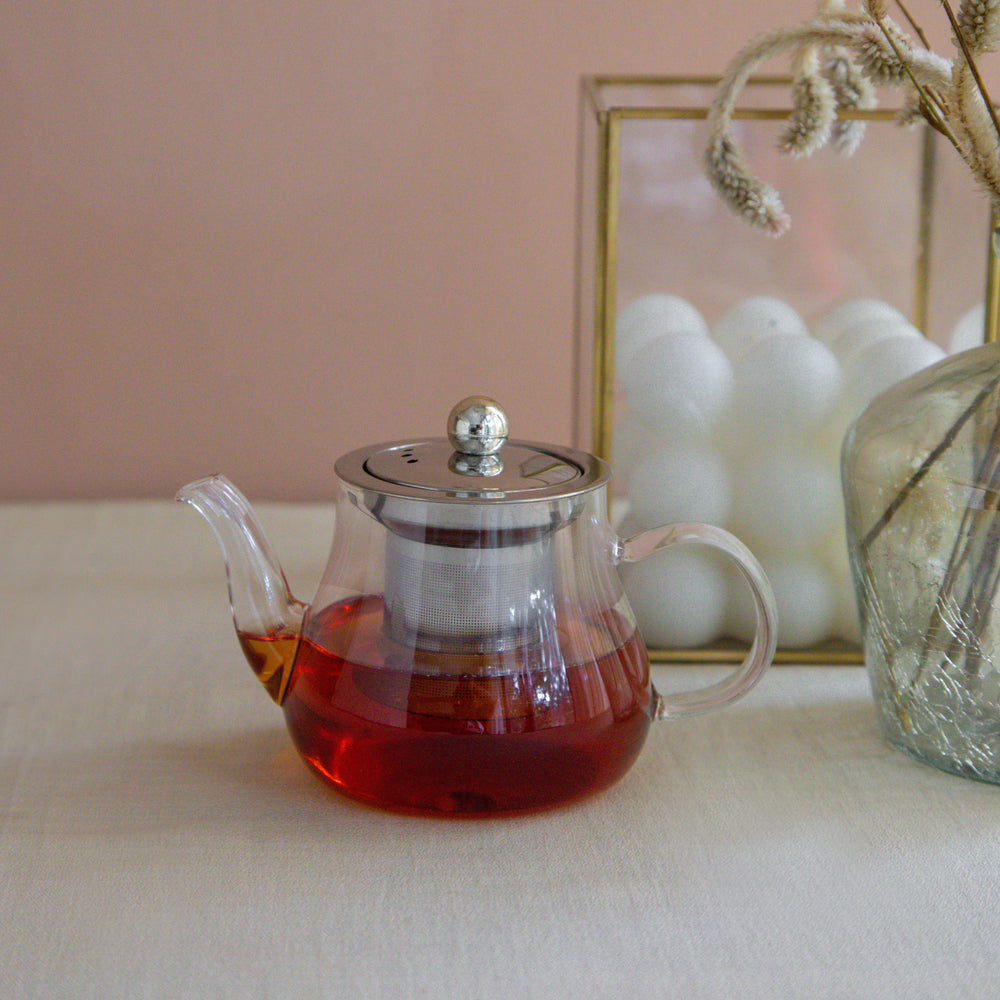 Serendipity - High-grade Borosilicate Glass Teapot with Wooden Overhead