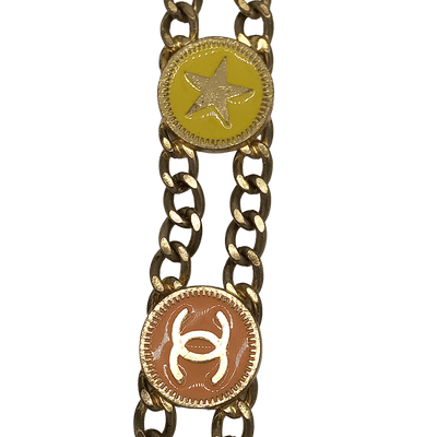 1994 CHANEL Lucky Charm Leather Chain Necklace Belt