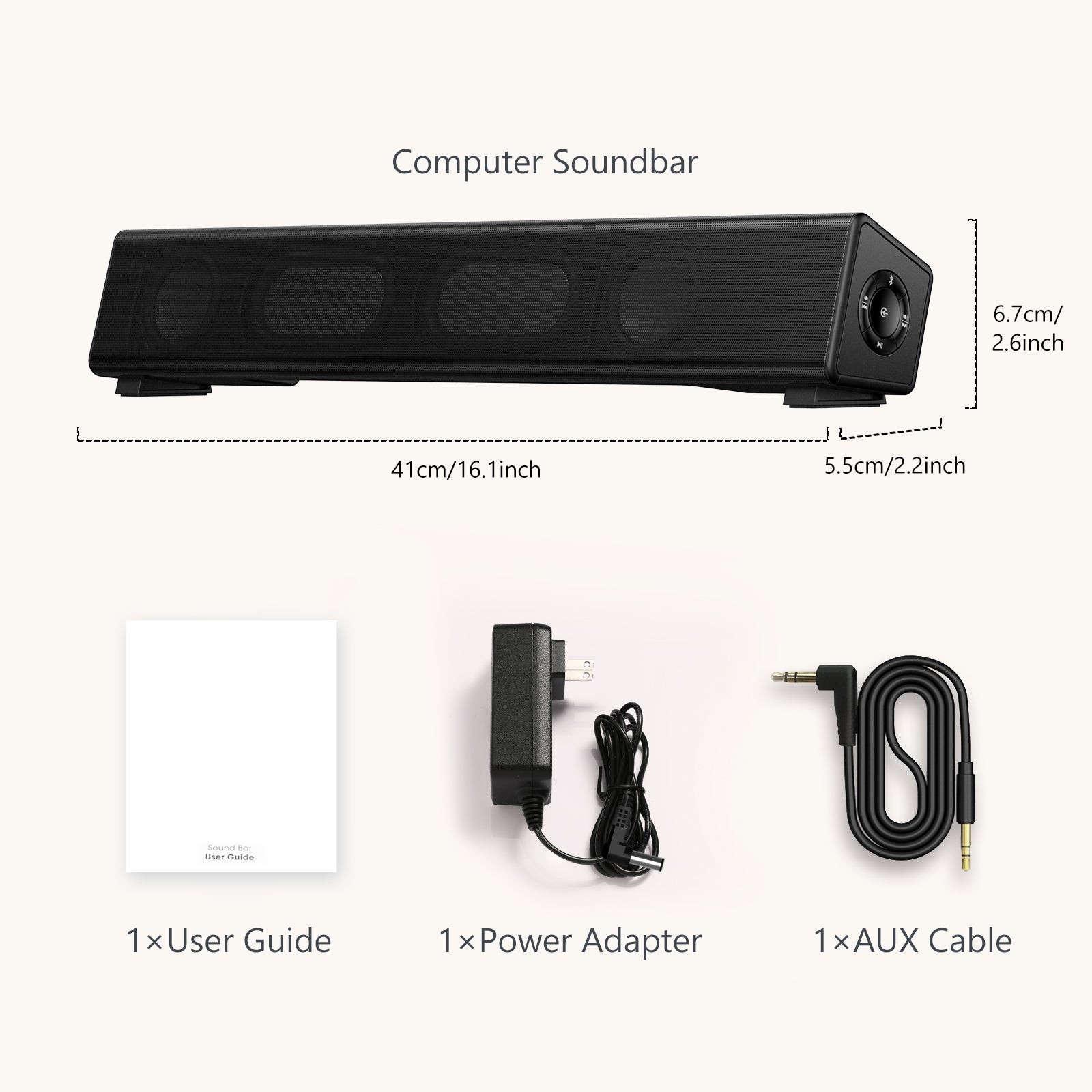 Computer Speakers Bluetooth PC Speakers Bar - Boltune