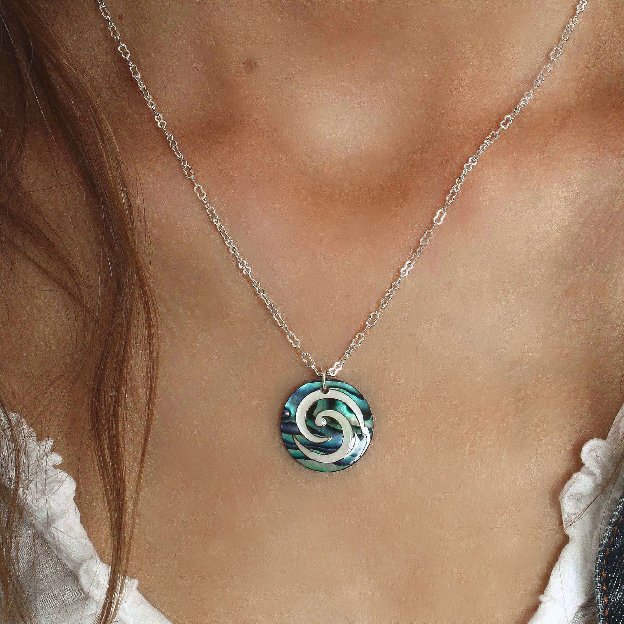 Paua Koru Necklace | Pam Kerr NZ Jewellery Designer – Pam Kerr Designs