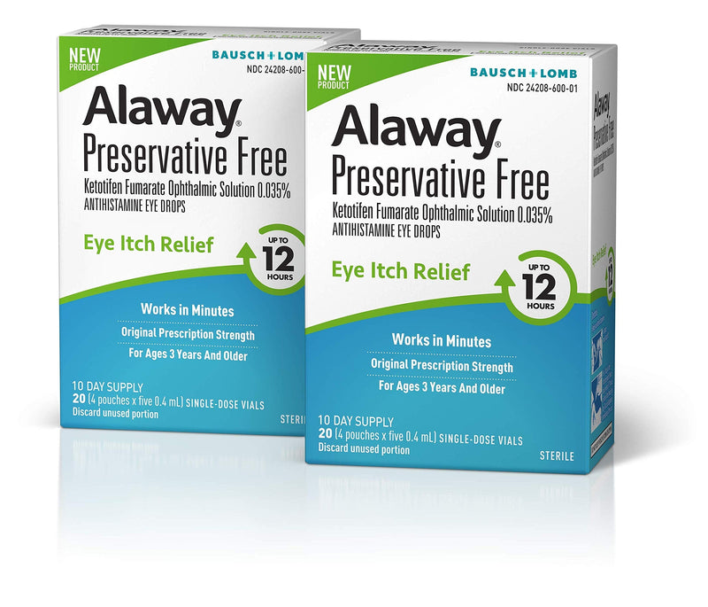 Alaway Allergy Eye Drops, Preservative Free Antihistamine Eye Drop for