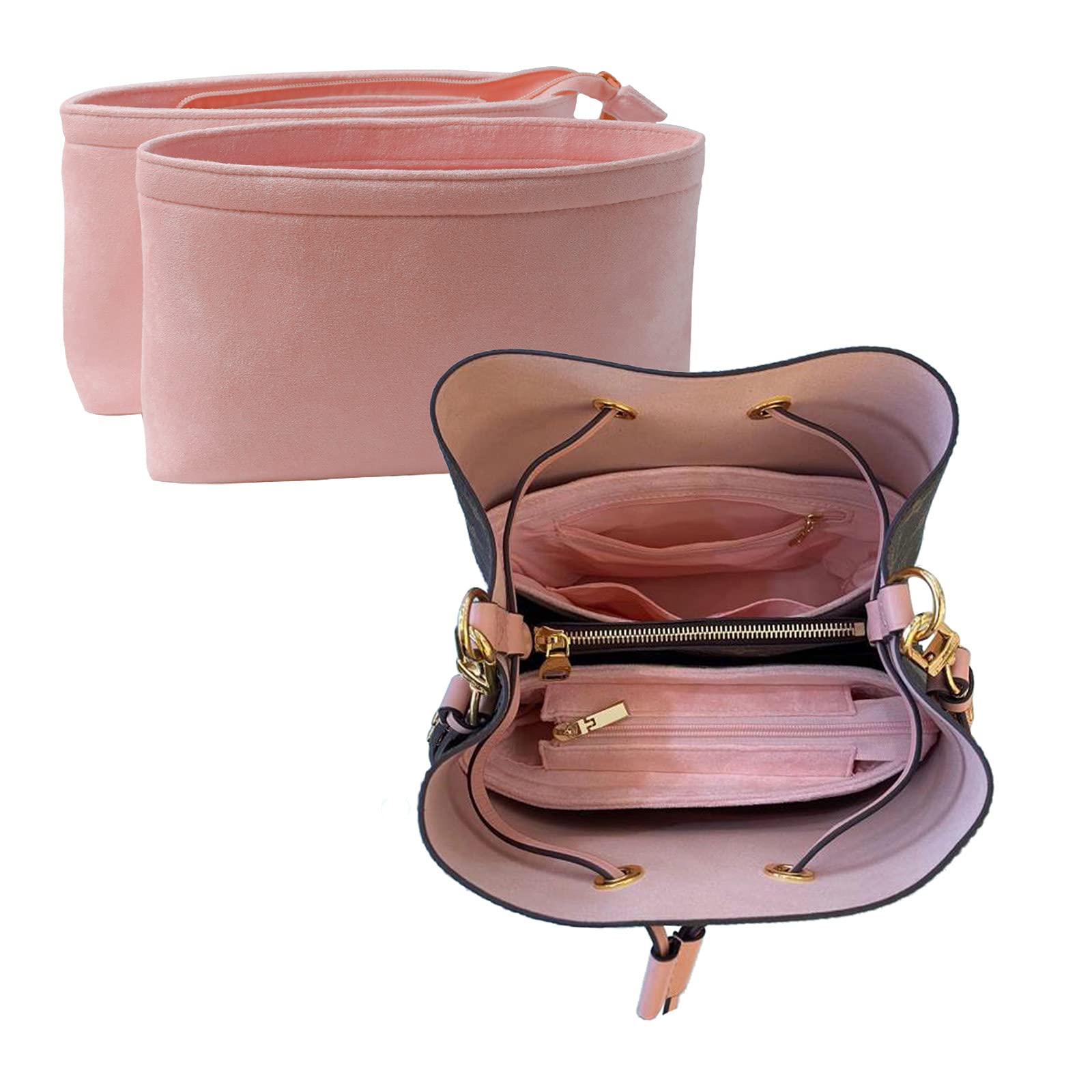 CANDYHONEY 2 Pcs Caramel Purse Organizer for LV NEONOE MM Bucket Bag  Handbag Insert Soft Luxury Velvet Not Felt Organizer (Pink Neonoe MM) :  : Clothing, Shoes & Accessories