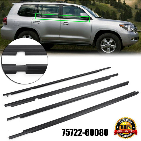 4PCS 75722-60080 Weatherstrip Window Belt Moulding For LEXUS GX470 2003-2009 Generic