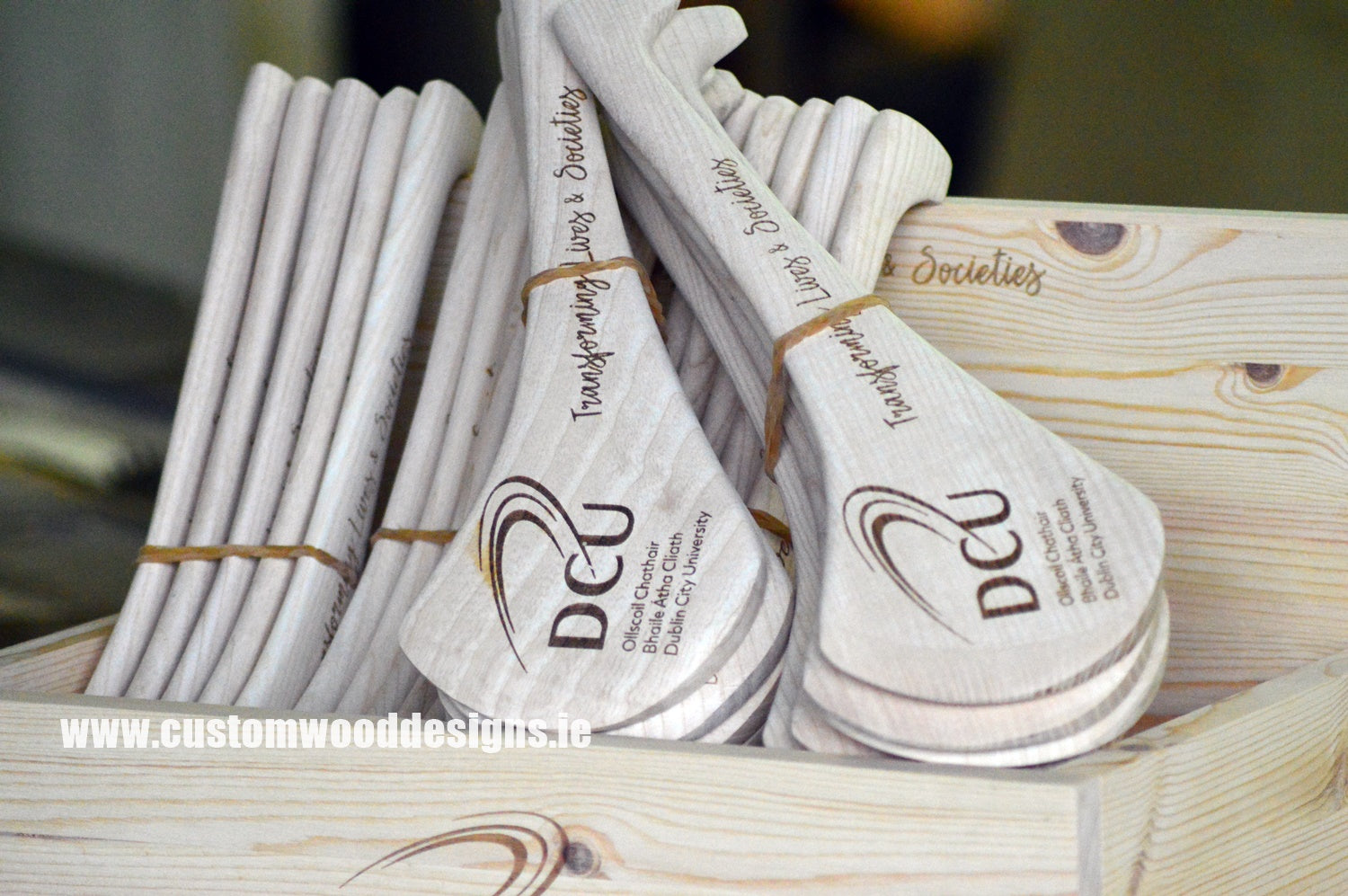 Branded Irish Hurls– Custom Wood Designs