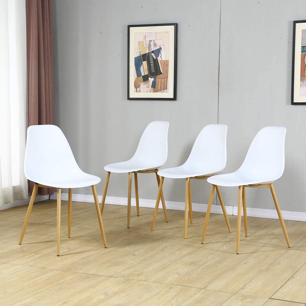 Dining Chairs Set of 4,Kitchen Chair For Dining Room or Living Room,Plastic Back Chair