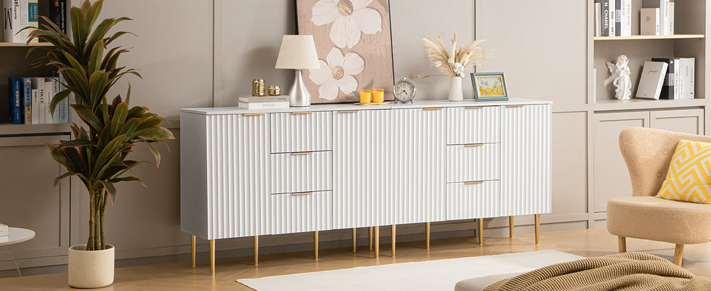 White Storage Cabinet with Drawers