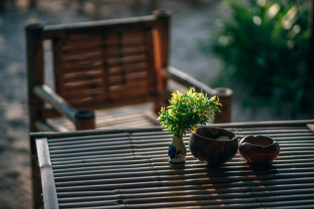 Table and Chair Sets Made From Bamboo,Used to Make Common  Furniture: Chairs, Bed Boards and The Others In Human Life