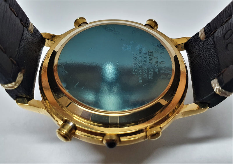 SOLD - QUARTZ VINTAGE Seiko Quartz 7t32 CHRONOGRAPH WATCH + alarm – Watch  Tomb Company Ltd