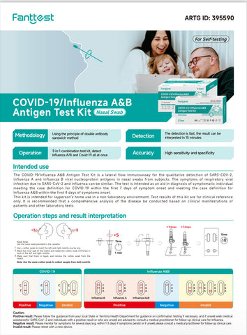 covid, influenza, antigen test document