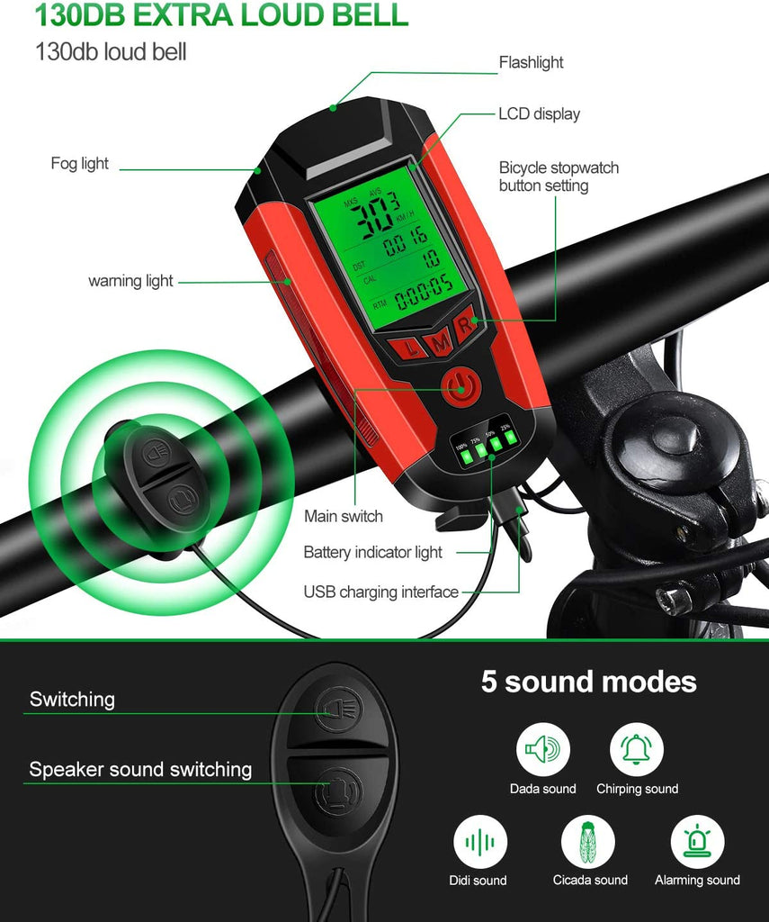 cycle speedometer with light