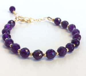 Amethyst Gold Bracelet February Birthstone | Lively Accents