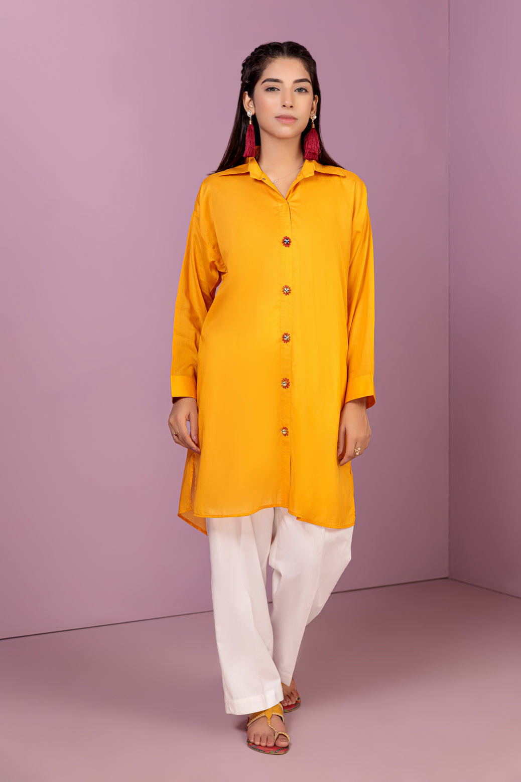 YELLOW-LAWN-KURTI