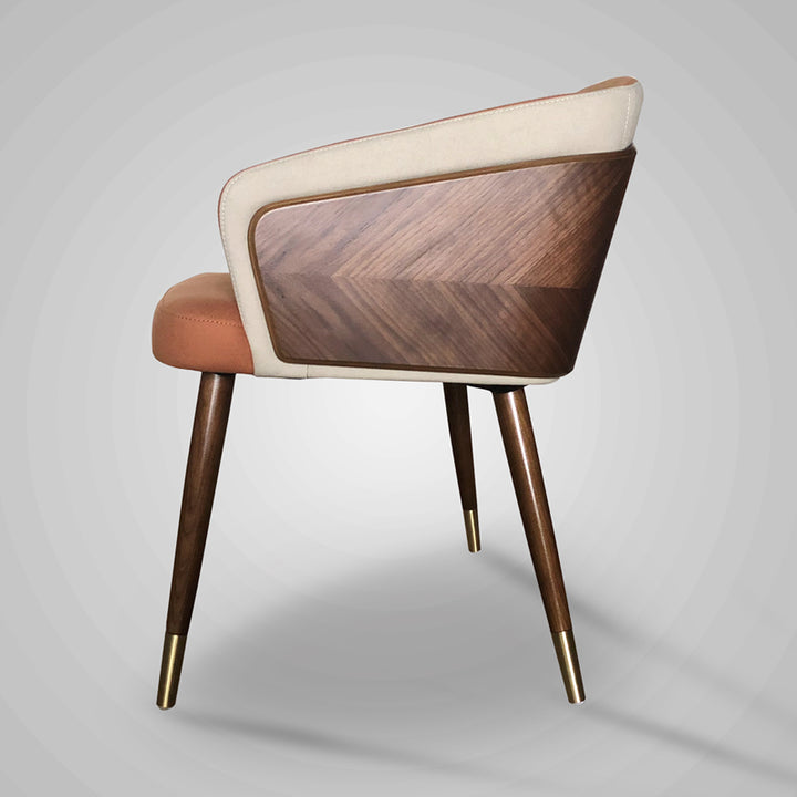 Nordic restaurant solid wood chair leather art backrest stool - MiumiuDecor