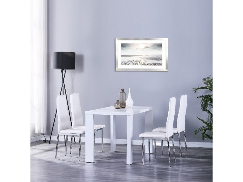 next white gloss dining table and chairs