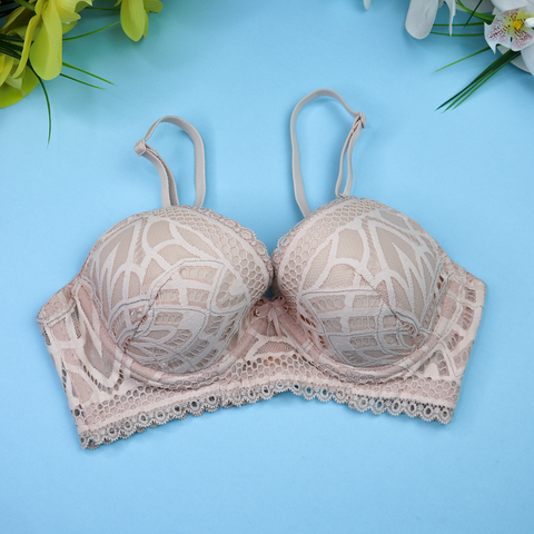 NEW ARRIVAL Flourish Cute Lace Embroidery Push Up Double Padded