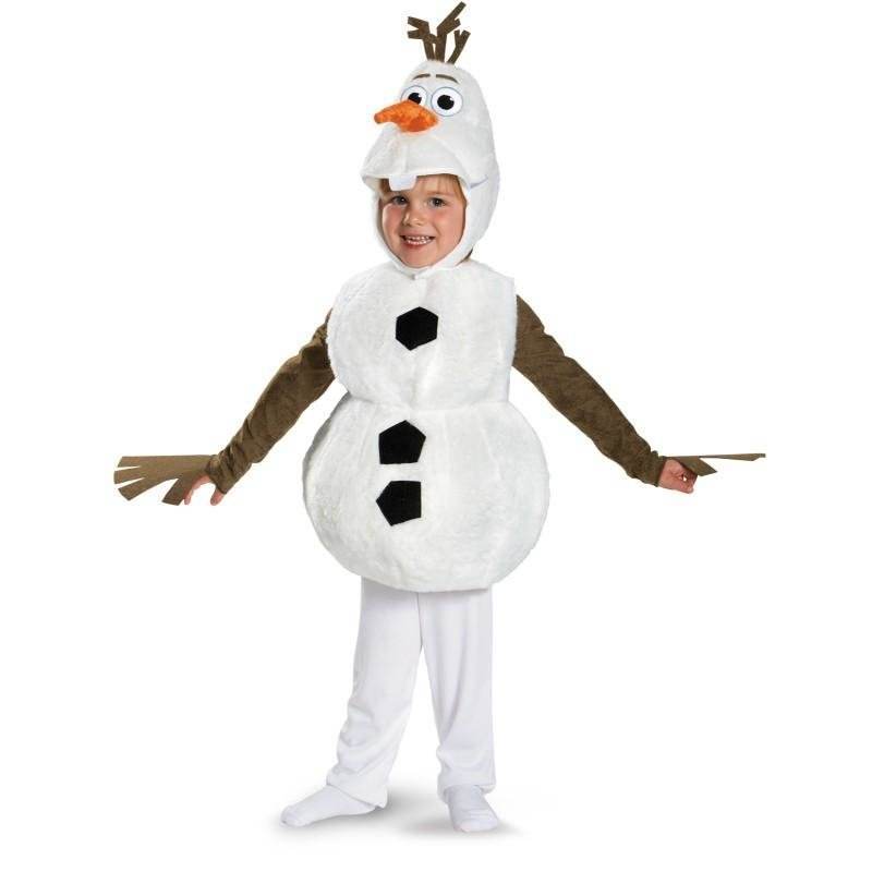 Comfy Deluxe Plush Adorable Child Olaf Halloween Costume For Toddler Kids Favorite Cartoon Movie Snowman Party Dress-up