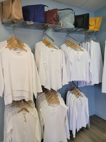 Dressed in White new location in Provo Utah. Women's white temple clothing, white skirts, white shirts