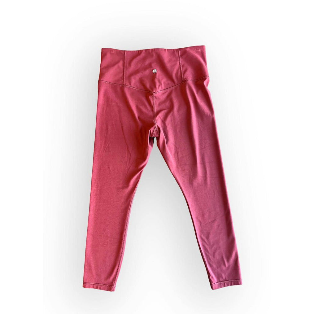 CARBON38 Neon Pink Ribbed Regular Rise 7/8 Length Leggings - Size Medium