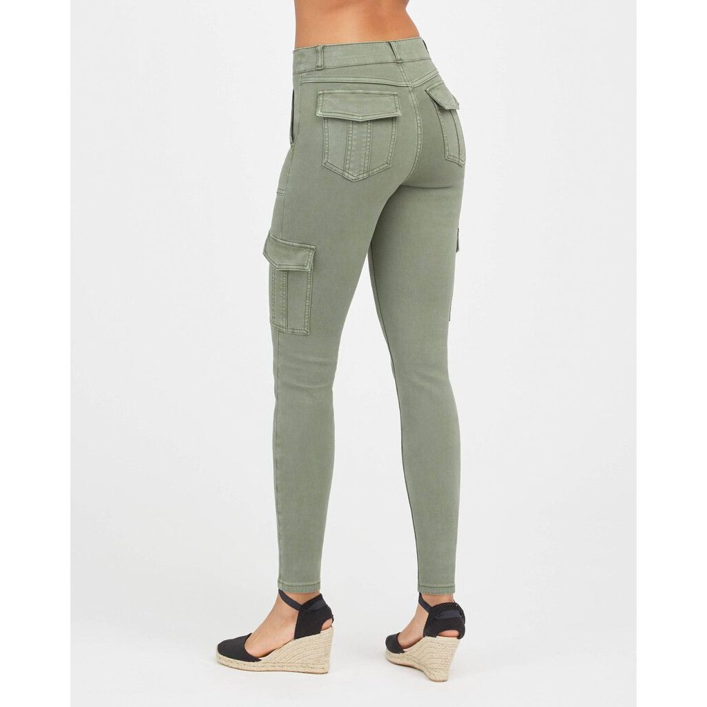 SPANX Stretch Twill Ankle Cargo Pant-Dark Olive - Boutique 23