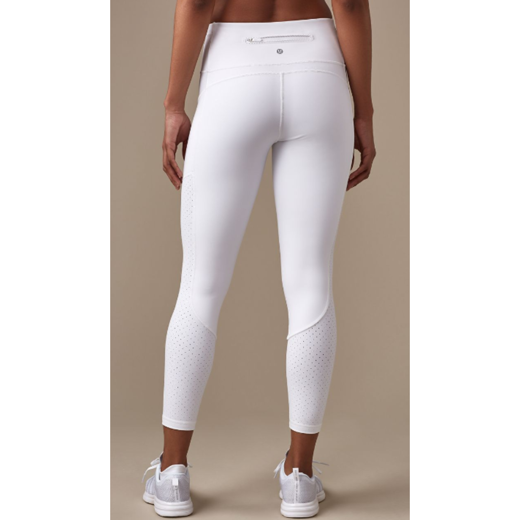 Lululemon Size 4 White With Pockets Mind over Miles Leggings