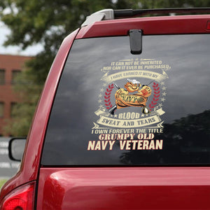 I am grumpy old Navy veteran Car Sticker