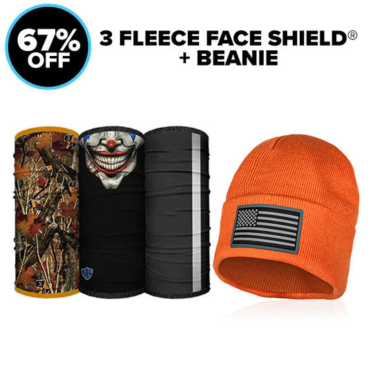 3 Fleece Face Shields® + Beanie