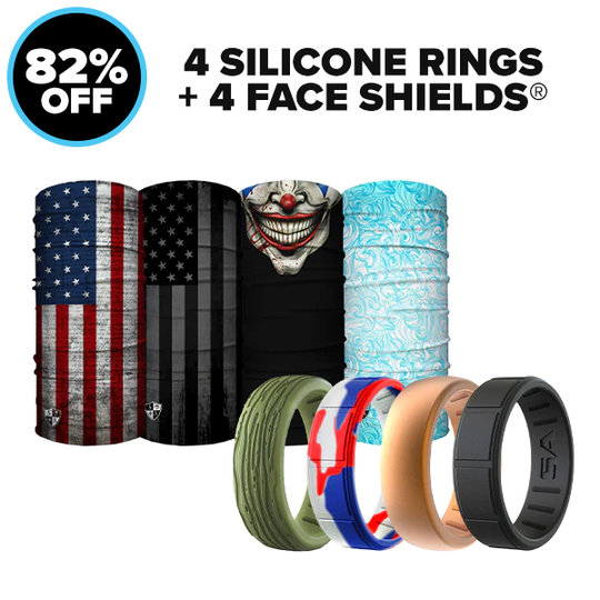 4 SILICONE RINGS | + 4 FACE SHIELDS®