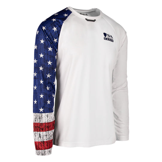 Fishing Emblem American Flag Custom Fishing Shirts for Men