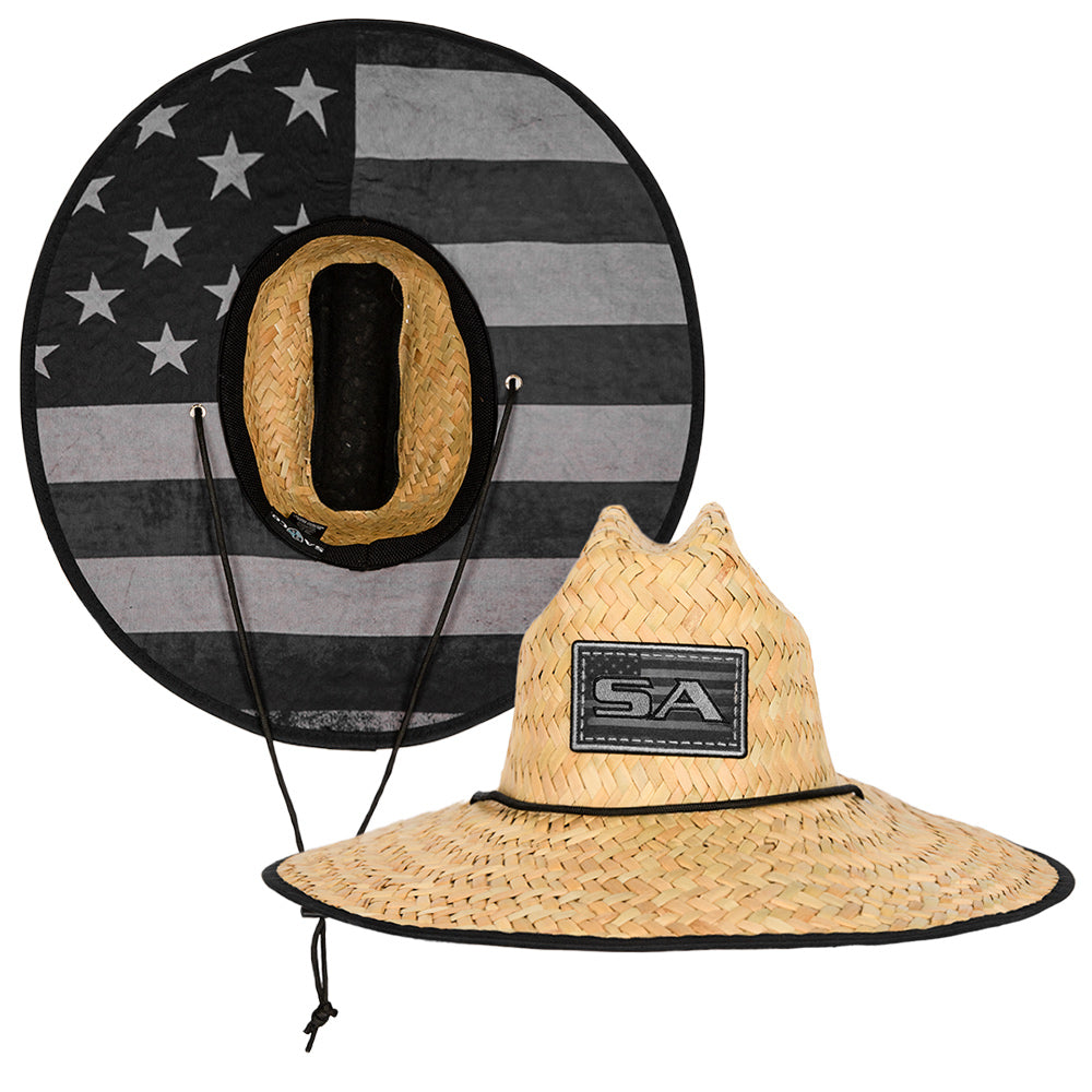 SA Company Straw Hat Blackout American Flag Under Brim, 49% OFF