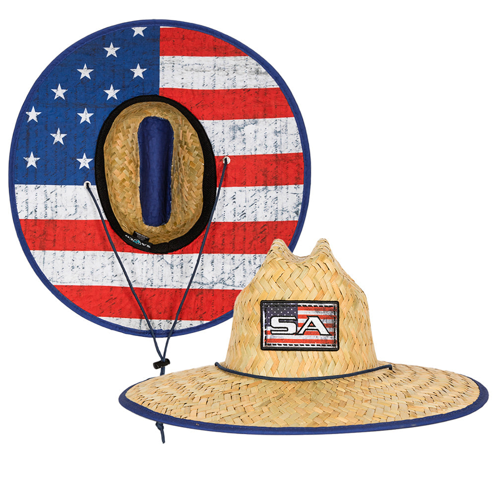 Image of Under Brim Straw Hat | American Flag 2.0