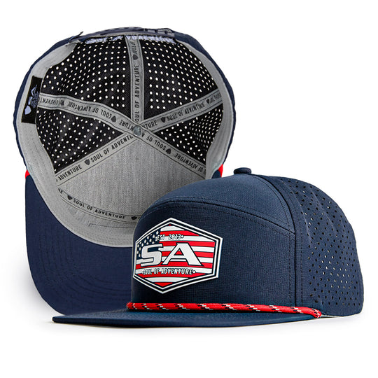 Performance Flat Bill Snapback| Navy | All American