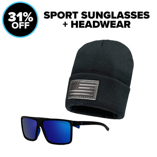 Sport Sunglasses + Headwear | FREE Strap & Bag
