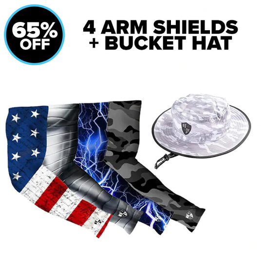 4 ARM SHIELDS® + 1 BUCKET HAT