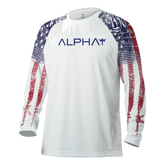 Fishing Emblem American Flag Custom Fishing Shirts for Men