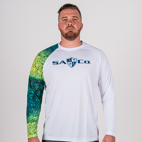 SA Company Women's Performance Long Sleeve Shirt | White | Mermaid Scales | Size Small