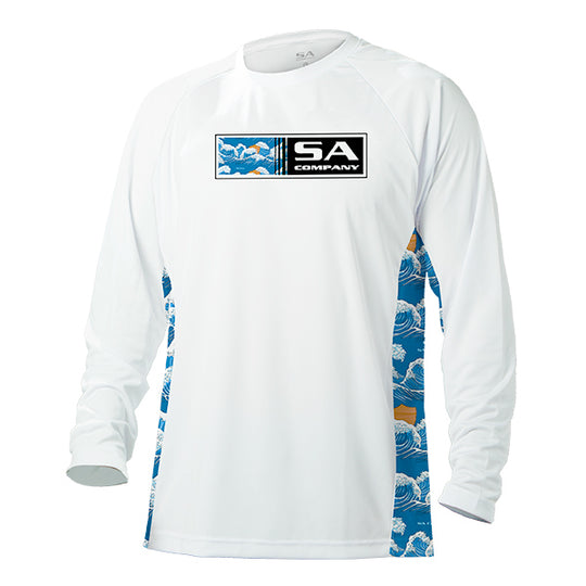 SA Company Women's Performance Long Sleeve Shirt | White | Mermaid Scales | Size Small