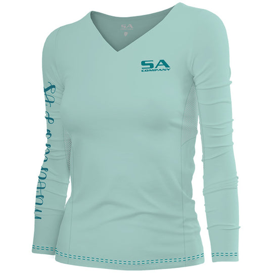 Women's Performance Long Sleeve Shirt | Mint | SA Logo XS