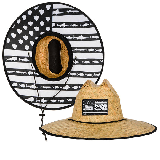 Under Brim Straw Hat  Fins and Stripes 2.0